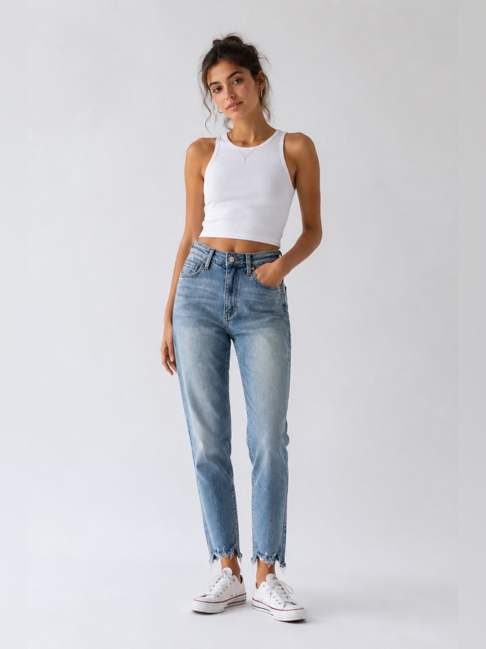 Cello High Rise Skinny Distressed Ankle Jeans Size 11 Light Wash NWT